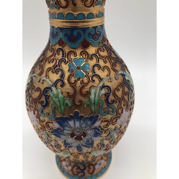Chinese Champleve Cloisonné Vase - Picture 6 of 7